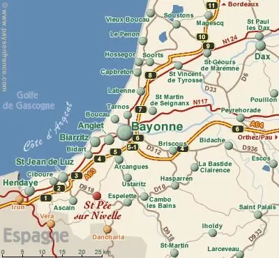 Vue panoramique d'une map du pays basque