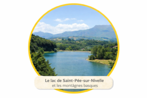 Lac de Saint-Pée-sur-Nivelle et la rhune en arrière-plan